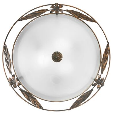 Plafoniera 50cm classica con bordo elegante in metallo ruggine 42293 LUCI CLASSICHE