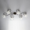 Plafoniera lunga 6 luci ricciolo semplice bronzo vetro 5 petali da soffitto classica ALICE LUCI CLAS