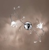 Plafoniera applique cromo 2 luci con bracci curvi e cristalli lavorati a fiore sbocciato DAFNE/PL2-C