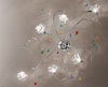 Plafoniera cromo 6 luci lunga 108 m con tralci luminosi e gocce colorate  44880