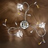 Plafoniera 3 luci figura rotonda steli sottili vetri fiore sbocciato cristallo DAFNE/PL3-CROMO DUE P