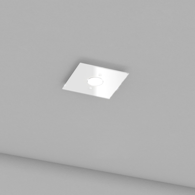 Plafoniera applique piatta piccola 25x25cm in vetro extrachiaro punto luce minimale e riflettente 11