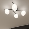 Particolare Lampada soffitto o parete moderna nera 4 sfere bianche