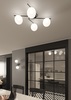 Dettaglio Lampada soffitto o parete moderna nera 4 sfere bianche