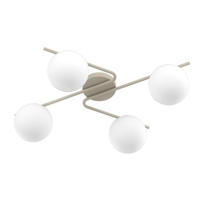 Plafoniera o applique 4 luci tortora zig zag sfere bianco opaco 1200/PLG-SA BOOMERANG TOP LIGHT