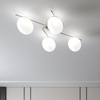 Particolare Plafoniera o applique 4 luci tortora zig zag sfere bianco opaco
