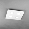 Particolare di Plafoniera 4 luci in vetro extrachiaro effetto riflesso luce elegante e sottile  4404