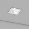 Ulteriore dettaglio di Plafoniera 4 luci in vetro extrachiaro effetto riflesso luce elegante e sotti