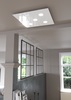 Particolare di Plafoniera 5 luci sottile in vetro trasparente, eleganza riflessa a soffitto  44048