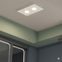 Plafoniera sottile in vetro eleganza riflessa a soffitto 2 luci 1141/PL2 R-BI PATH TOP LIGHT