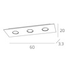 Misure Plafoniera sottile 3 luci in vetro stile slim, eleganza riflessa per corridoi
