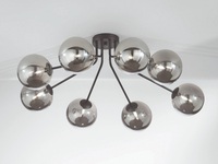 Plafoniera lampadario 8 sfere fume design nera 41867 COLORI E LUCI
