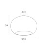 Misure lampada grande soffitto vetro cupola 55cm