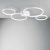 Grande plafoniera a led 8000lumen con 4 anelli uniti bianchi luce calda bianca o fredda  43469