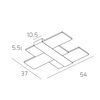 Misure plafoniera applique media rettangoli acrilici 55cm