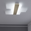 Plafoniera grande LED acrilico bianco geometrie sfalsate dettaglio oro 1180/70-GO FLIGHT TOP LIGHT