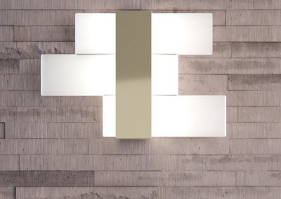 Applique o plafoniera bianca acrilico LED motivo oro  42736