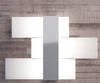 Plafoniera geometrica rettangoli sfalsati LED grigio argento 1180/70-SI FLIGHT TOP LIGHT