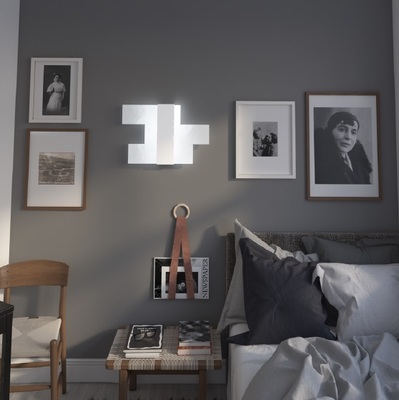 Applique plafoniera rettangoli geometrici sfalsati a led 55cmm silver 1180/55-SI FLIGHT TOP LIGHT