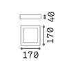 Misure Plafoniera applique led quadrata mini piccola 17x17cm