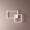 Plafoniera bianca design due riquadri sovrapposti led luce calda bianca fredda 75x54,5 6595-B-CTD PE