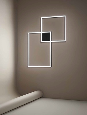 Luminosa e grande plafoniera design LED nera 76x95 luce 3000K 4000K 6000K 6596-N-CTD PERENZ