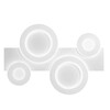 Particolare di Plafoniera moderna a cerchi sovrapposti base rettangolo 65x46 40W  43883