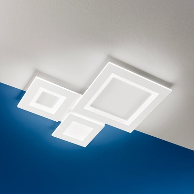 Plafoniera led integrato gioco di quadrati bianca moderna CCT 40W 3000 4000 6500 K LUCI LED