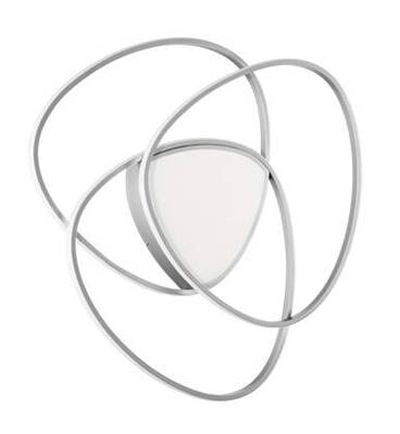 Plafoniera led moderna camera da letto dimmerabile dolci triangoli silver 3000k  44955