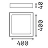 Misure Plafoniera applique led quadrata 40x40
