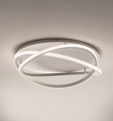 Plafoniera bianca LED 60cm 50W 3000K moderna design orbite dimmerabile  44651