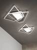 Particolare di Plafoniera LED moderna 71x84 4000k dimmerabili trapezi silver sovrapposti luce centra