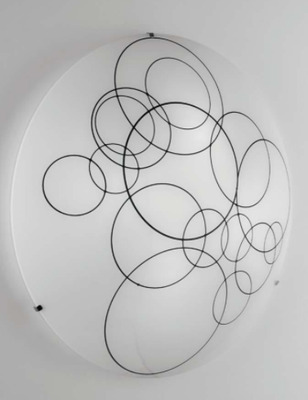 Plafoniera 4 E27 grande 50cm decoro nero 39189 LUCI MODERNE