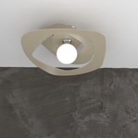Plafoniera moderna sabbia tortora 50cm triangolo design irregolare 1157/PL50 SA WARPED TOP LIGHT
