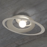 Plafoniera luce a vista 50cm sabbia con diffusore metallico a cerchi laser  44212