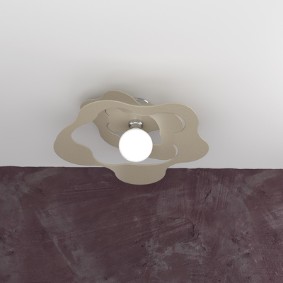 Lampada soffitto sabbia - tortora 50cm ondulata metallo 1158/PL50-SA RIPPLES TOP LIGHT