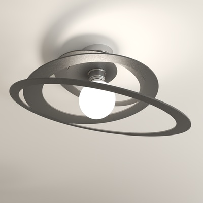 Plafoniera design 50cm grigio antracite luminosa cucina cerchi concentrici  44211