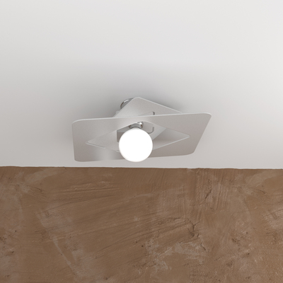 Plafoniera in metallo grigio obbliqua quadrata 1159/PL45-GR WACKY TOP LIGHT