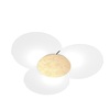 Lampadario a plafoniera particolare foglia oro vetri bianchi 6 luci 1114/70-FO CLOVER TOP LIGHT