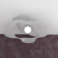 Luce moderna in metallo grigio 70cm ondulata 1158/PL70-GR RIPPLES TOP LIGHT