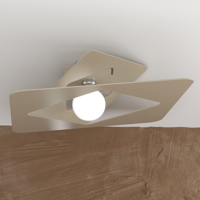 Plafoniera moderna color tortora in metallo lampadina a vista 1159/PL60-SA WACKY TOP LIGHT