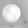 Particolare di Plafoniera ghirigoro vetro bianco rotondo 30cm 2xE27  42694