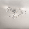 Plafoniera 3 luci ricciolo cromato gocce trasparenti o colorate 58cm 02555/PL3-CS TESSA DUE P