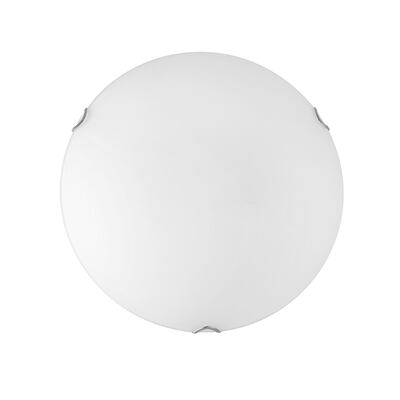 Plafoniera 30cm vetro bianco 2xE27 bordo satinato 42284 LUCI MODERNE