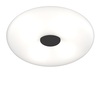 Particolare di Plafoniera luminosa salotto camera da letto bottone deco nero bianco tortora 4 luci 5