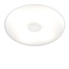 Plafoniera luminosa salotto camera da letto bottone deco nero bianco tortora 4 luci 52cm vetro  4367 - foto 4