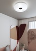 Plafoniera luminosa salotto camera da letto bottone deco nero bianco tortora 4 luci 52cm vetro  4367 - foto 6