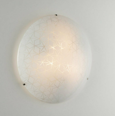 Plafoniera bianca decoro interno graniglia esagoni 40cm 39184 LUCI MODERNE