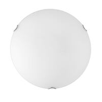 Plafoniera con 3 luci E27 bianca in vetro con bordo satinato 40cm 42285 LUCI MODERNE