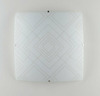 Plafoniera quadrata 40x40 3 luci vetro bianco decoro grigio 39199 LUCI MODERNE